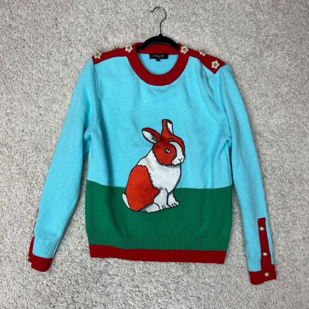 Rabbit Sweater with Bling Womens Sweater Size S/M